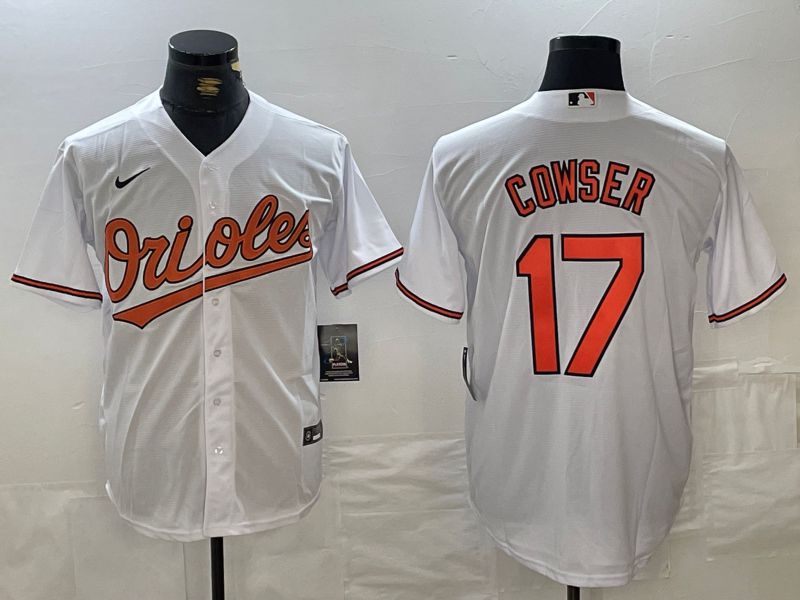 Men Baltimore Orioles #17 Cowser White Game 2024 Nike MLB Jersey style 1